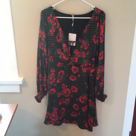 Free People Morning Light Polka Dot Floral Dress - Picture 2 of 9